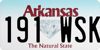 AR license plate 191WSK