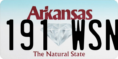 AR license plate 191WSN