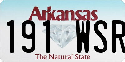AR license plate 191WSR