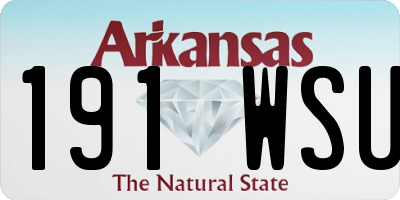 AR license plate 191WSU