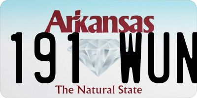 AR license plate 191WUN