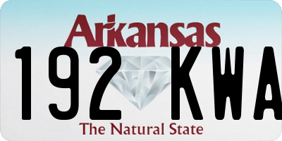 AR license plate 192KWA