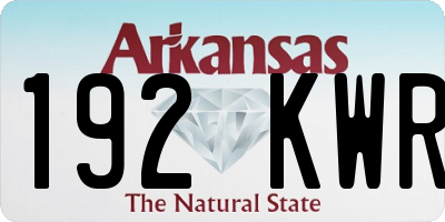 AR license plate 192KWR