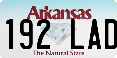 AR license plate 192LAD