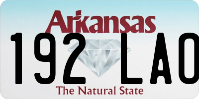 AR license plate 192LAO