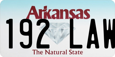 AR license plate 192LAW