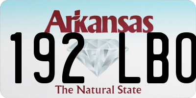 AR license plate 192LBO