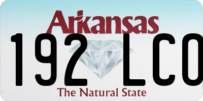 AR license plate 192LCO