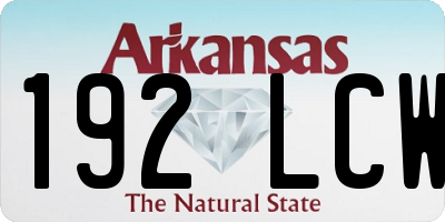 AR license plate 192LCW