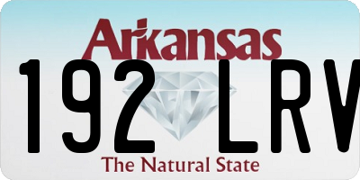 AR license plate 192LRV