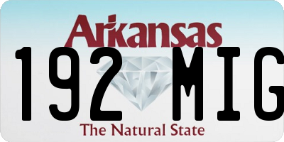 AR license plate 192MIG