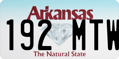 AR license plate 192MTW