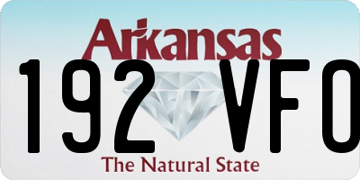 AR license plate 192VFO