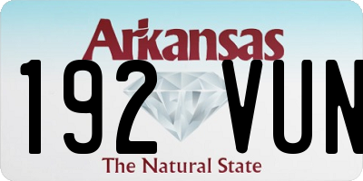 AR license plate 192VUN