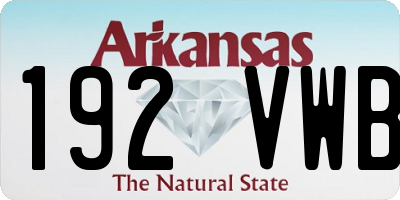 AR license plate 192VWB