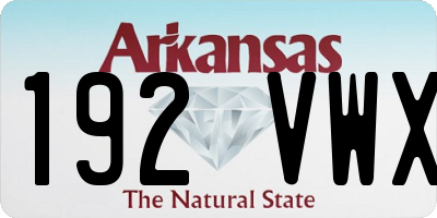 AR license plate 192VWX