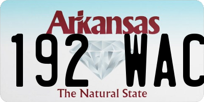 AR license plate 192WAC
