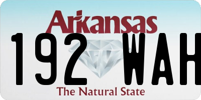 AR license plate 192WAH