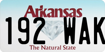AR license plate 192WAK