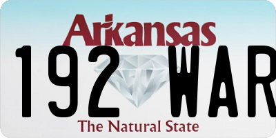 AR license plate 192WAR