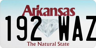 AR license plate 192WAZ
