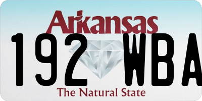 AR license plate 192WBA