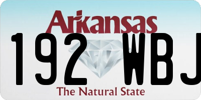 AR license plate 192WBJ