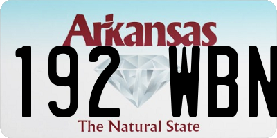 AR license plate 192WBN