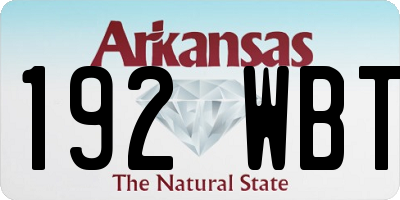AR license plate 192WBT