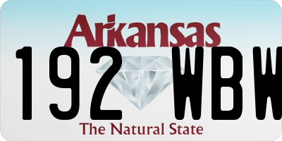 AR license plate 192WBW