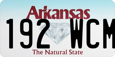 AR license plate 192WCM