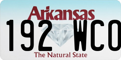 AR license plate 192WCO