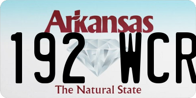 AR license plate 192WCR