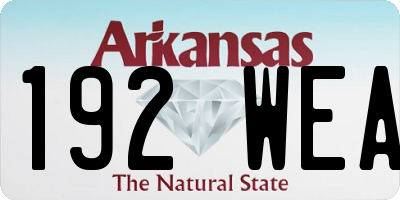 AR license plate 192WEA