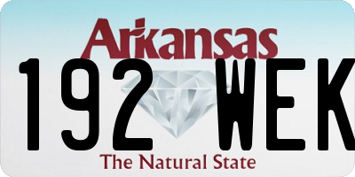 AR license plate 192WEK