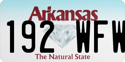 AR license plate 192WFW