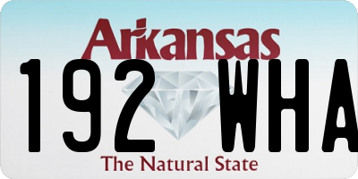 AR license plate 192WHA