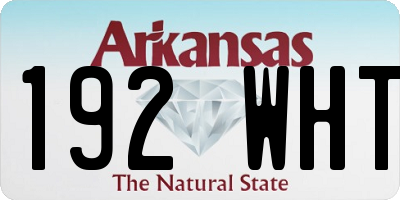 AR license plate 192WHT