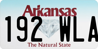 AR license plate 192WLA