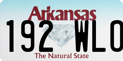 AR license plate 192WLO