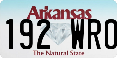 AR license plate 192WRO