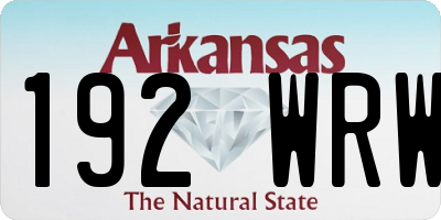 AR license plate 192WRW