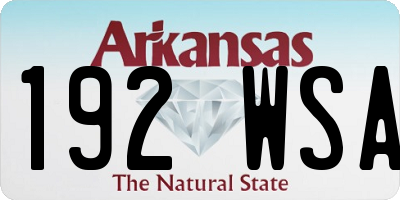 AR license plate 192WSA