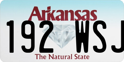 AR license plate 192WSJ