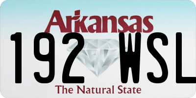 AR license plate 192WSL