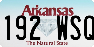 AR license plate 192WSQ