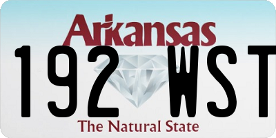 AR license plate 192WST