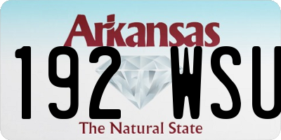 AR license plate 192WSU