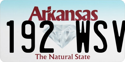 AR license plate 192WSV