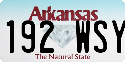 AR license plate 192WSY